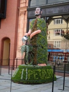 Growing statue in Chester, England
