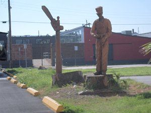 Statues from damaged trees